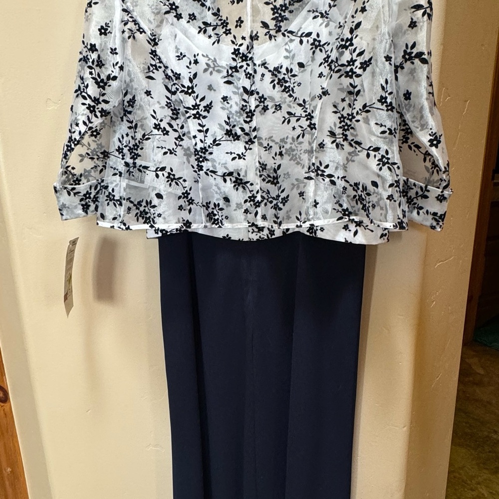 Vintage R and M 12P navy and white dress with jacket - Picture 3 of 8